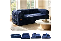 IMHome Convertible Sofa Bed (Blue) - Click for more details