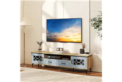 Farmhouse TV Stand for TVs up to 80 Inch with 2 Drawers - Click for more details