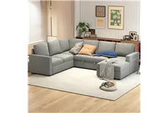 Pull Out Sofa Bed, Sleeper Sofa Couch w/ Hidden Storage, Chaise Lounge - Click for more details
