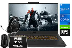 Asus TUF 17.3” RTX 4050 Gaming Laptop with Headset / Mouse / Pad Bundle  - Click for more details