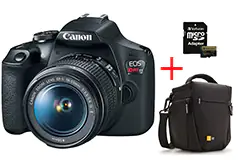 Canon EOS Rebel T7 DSLR Camera + Case Logic Camera Holster/64GB microSDXC  - Click for more details