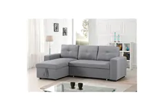 Reversible Fabric Sectional Sleeper Sofa - Grey - Click for more details