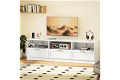 Minimalist Entertainment Console Table - White - Click for more details