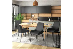 Set of 4 Black PU Leather Dining Chairs - Click for more details