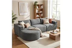 L-Shaped Cloud Boneless Sectional Sofa - Dark Grey - Click for more details