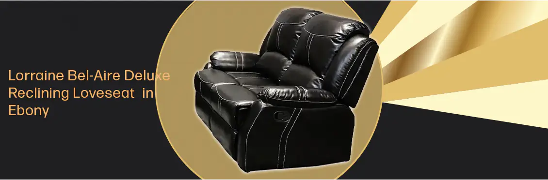 Lorraine Bel-Aire Deluxe Reclining Loveseat in Ebony