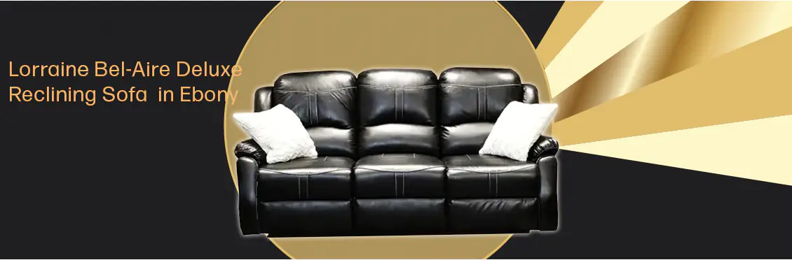 Lorraine Bel-Aire Deluxe Reclining Sofa in Ebony