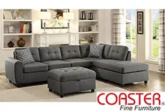 Stonenesse Reversible Sectional + Storage Ottoman in Grey - Click for more details