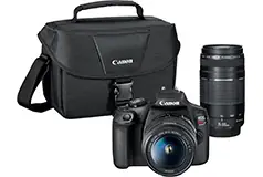 Canon EOS Rebel T7 DSLR Video Two Lens Kit with EF-S 18-55mm and EF 75-300mm Lenses  - Click for more details