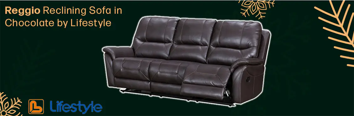 Reggio Reclining Sofa in Chocolate by Lifestyle  - Click for more details