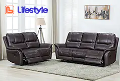 Reggio Reclining Sofa and Loveseat in Chocolate by Lifestyle  - Click for more details
