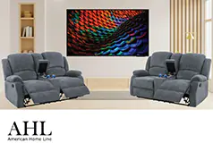 Crawford Luxury Recliner Loveseat in Gray - Bundle of 2  - Click for more details