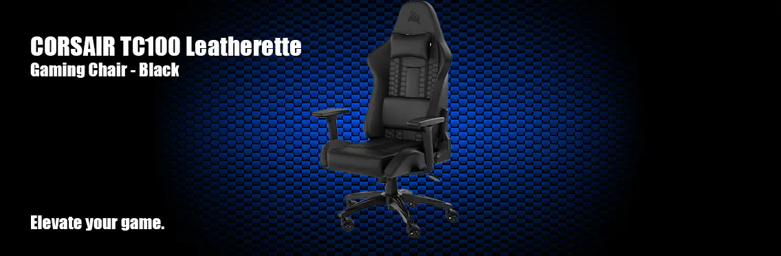 CORSAIR TC100 Leatherette Gaming Chair - Black  - Click for more details