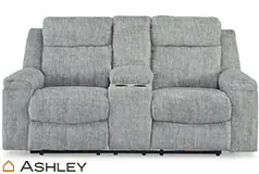 Buntington DBL Reclining Loveseat w/Console in Pewter  - Click for more details