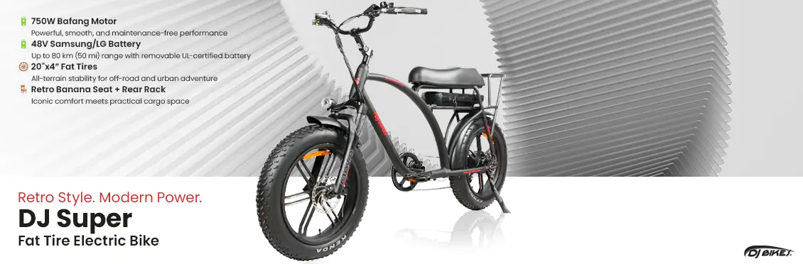 DJ Super eBike Fat Tire – 48V 750W, 80Nm Torque, 20” Fat Tires, 50mi Range  - Click for more details