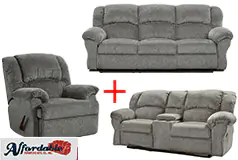 Allure Gray Motion Reclining Sofa, Loveseat and Chair  - Click for more details