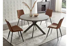 Modern 46'' Round Dining Table Set – Durable Build, Easy Assembly - Click for more details