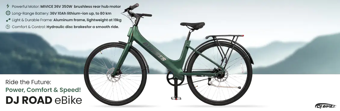 DJ Road – Lightweight Road eBike (350W, 80km Range, 700C Tires, Belt Drive)  - Click for more details