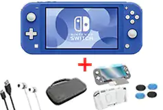 Nintendo Switch Lite Blue Console with Travel Kit Bundle  - Click for more details
