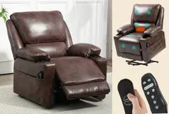 Luxurious Faux Leather Overstuffed Multi-Function Power Lift Recliner - Click for more details