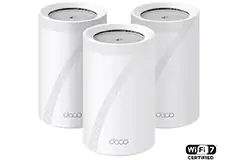 TP-Link Tri-Band Wi-Fi 7 Whole Home Mesh Router System (3-pack) - White  - Click for more details