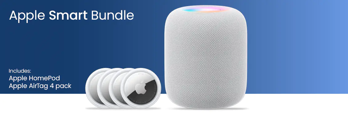 Apple HomePod 2nd gen Smart Speaker + Apple AirTag Tracker 4Pack Bundle  - Click for more details
