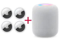 Apple HomePod 2nd gen Smart Speaker + Apple AirTag Tracker 4Pack Bundle  - Click for more details