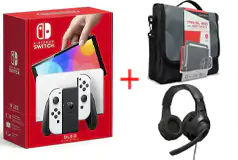 Nintendo Switch White OLED Travel Bundle  - Click for more details
