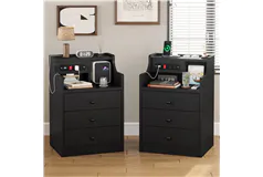 Modern 2-Piece Night Stand w/ USB Power Hub - Click for more details
