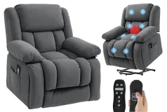 Overstuffed Power Lift Massage Recliner with Heat & USB - Click for more details