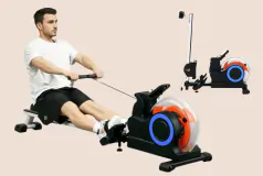 Water Rowing Machine with Adjustable Resistance & LCD Monitor - Click for more details