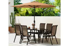 Stackable 8-Piece Outdoor Dining Set with Umbrella  - Click for more details