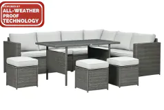 10-Piece Modular Rattan Dining Set with Hidden Storage - Click for more details