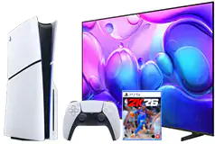 Samsung 65” QLED 4K Smart TV & PS5 Slim Disc Edition Bundle with FREE NBA 2K26 Game  - Click for more details
