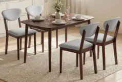 Stylish Dining Set with Upholstered Chairs – Compact & Durable - Click for more details