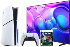 Samsung 65” QLED 4K Smart TV & PS5 Slim Disc Bundle with FC 26 Game  - Click for more details