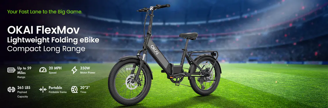 OKAI FlexMov 350W Folding eBike – Lightweight, Compact & Long Range  - Click for more details