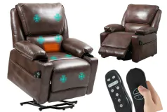Luxurious Faux Leather Overstuffed Multi-Function Power Lift Recliner - Click for more details