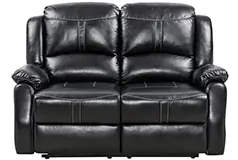 Lorraine Recliner Loveseat in Ebony Bonded Leather  - Click for more details