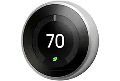 Google Nest Thermostat d&#39;apprentissage - Acier inoxydable - Cliquez pour plus de détails