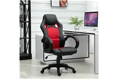 Car Style Office Gaming Chair Hydraulic Computer Chair Black Red - Cliquez pour plus de détails