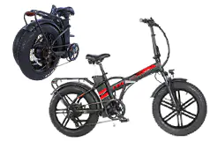 GoTyger 20" Foldable E-Bike 7 Speed, 4.0 Fat Tire w/OPC Wheel 36V 500W