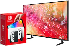 TV Samsung 65 po 4K UHD (Mod&#232;le 2024) &amp; Nintendo Switch OLED en blanc offre group&#233;e - Cliquez pour plus de détails