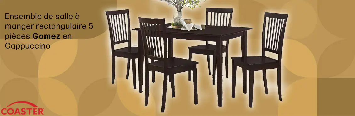 Gomez 5-piece Rectangular Dining Table Set - Cappuccino
