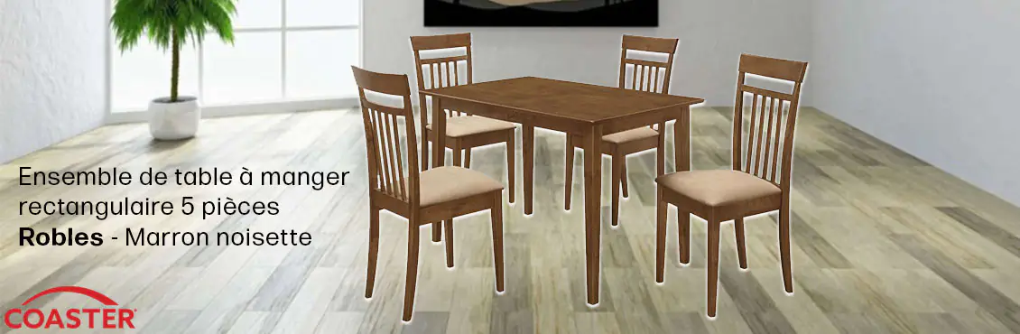 Robles 5-piece Rectangular Dining Table Set - Chestnut