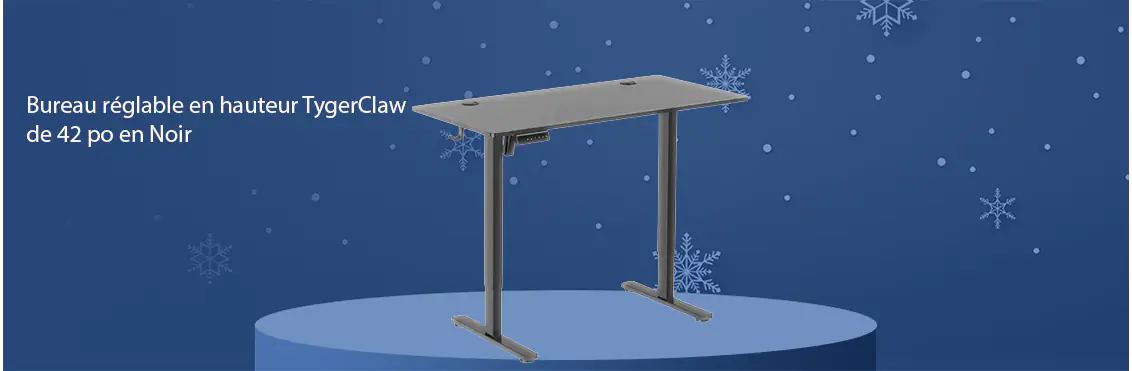 TygerClaw 42 inch Two Stage Column Sit Stand Desk in Black