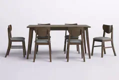 Ensemble de salle &#224; manger &#233;l&#233;gant pour 6 personnes – Finition brun ch - Cliquez pour plus de détails