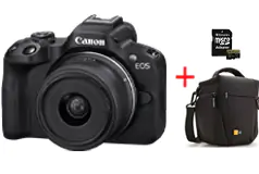 Canon EOS R50 Kit avec objectif RF-S18-45mm + &#201;tui pour appareil photo/carte microSD 64Go - Cliquez pour plus de détails