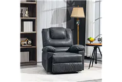 Fauteuil inclinable en cuir synth&#233;tique avec poches lat&#233;rales - Noir - Cliquez pour plus de détails