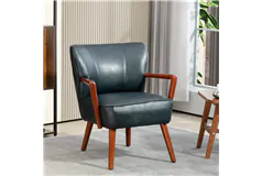 Fauteuil d&#39;appoint moderne Calmiro &#224; pieds en bois - Cliquez pour plus de détails